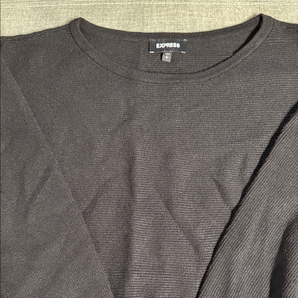 Express black Ribbed Knit batwing Top size large